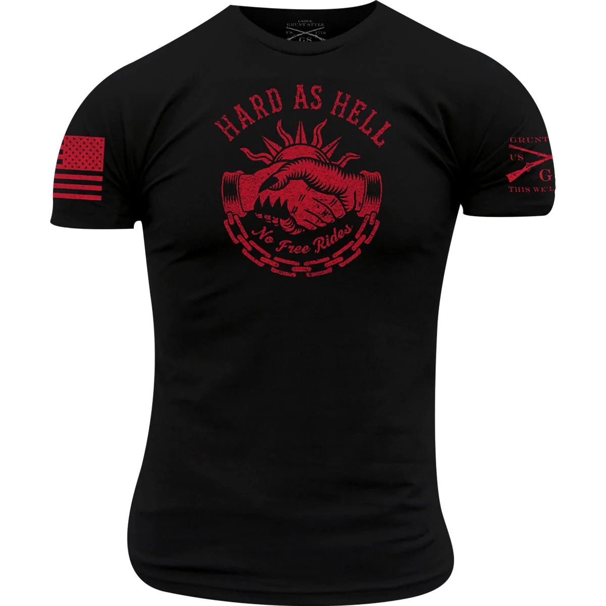 Grunt Style Hard As Hell T-Shirt - Black - Image 2