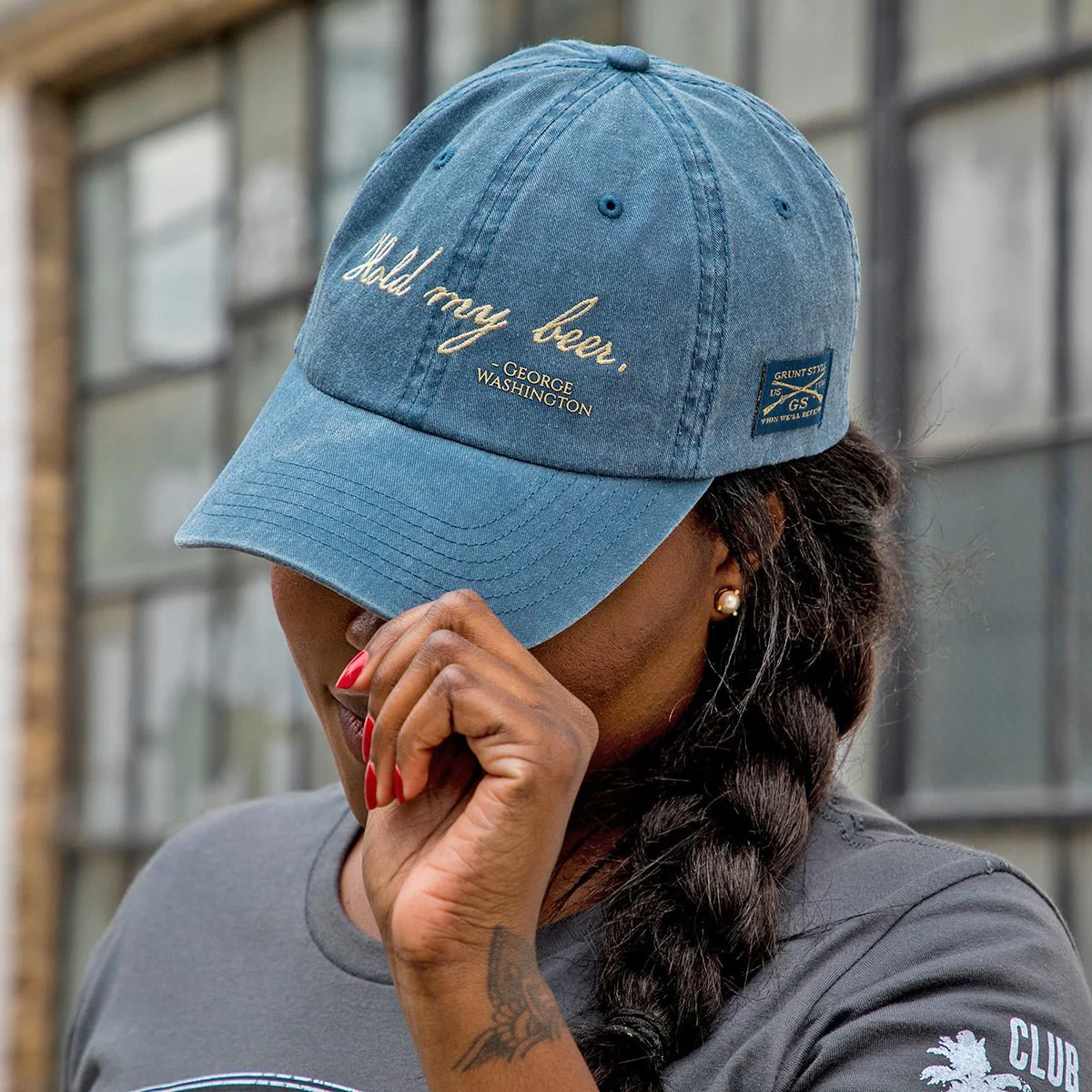Grunt Style Hold My Beer Hat - Blue - Image 2