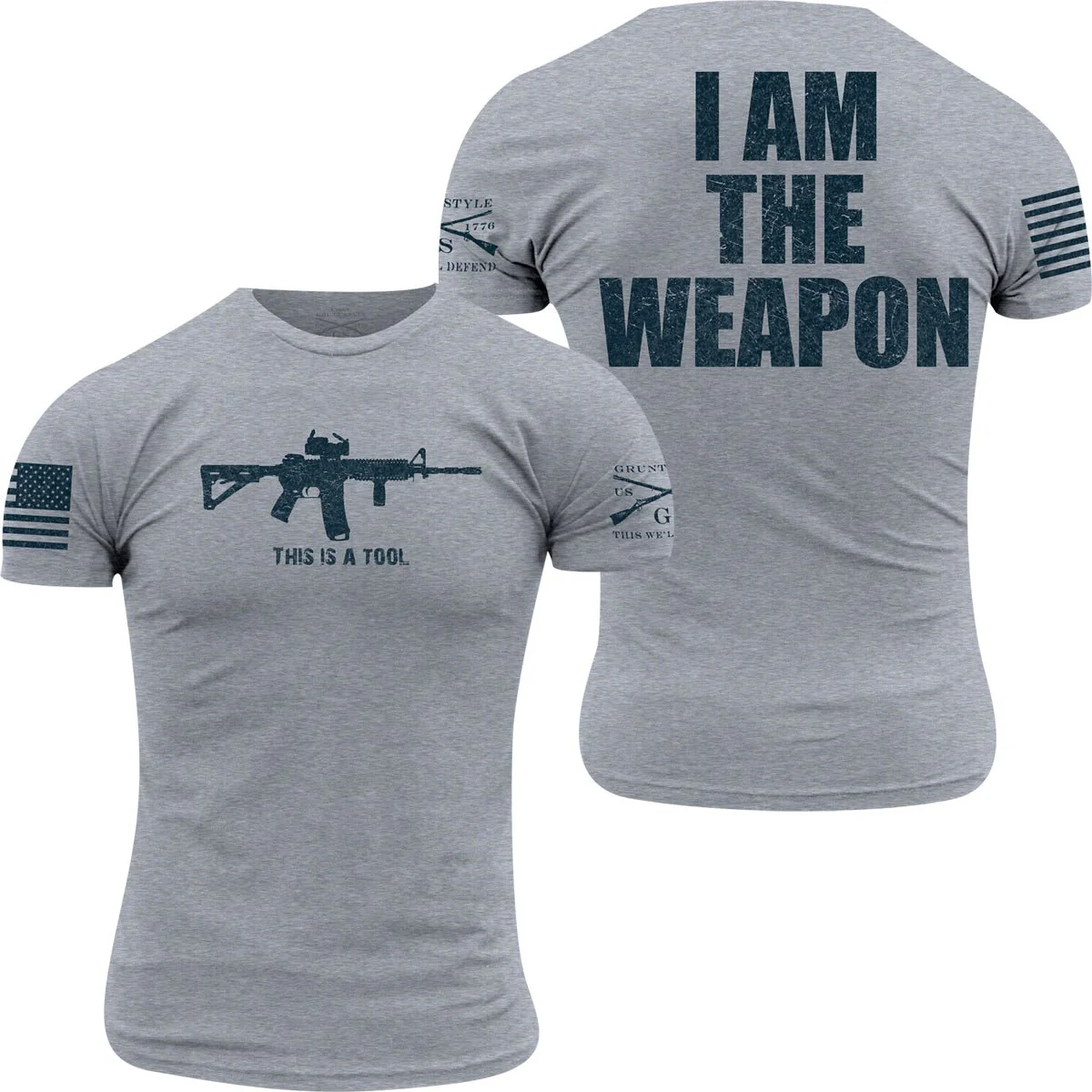Grunt Style I Am The Weapon T-Shirt - Dark Heather Gray