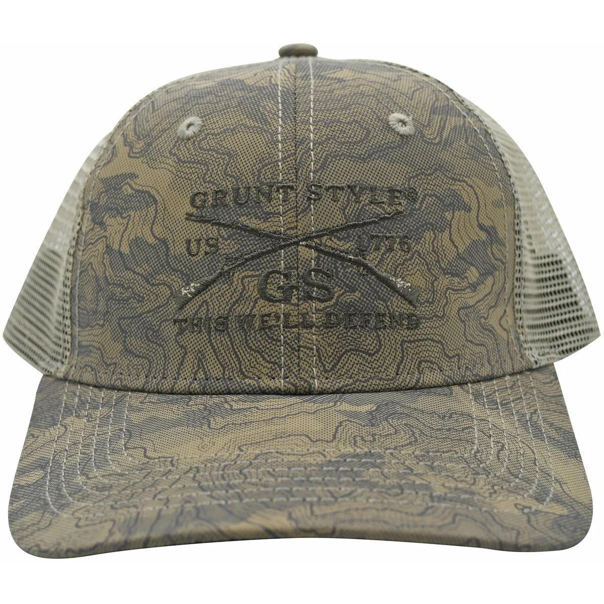 Grunt Style Logo Topography Hat - Sand - Image 2