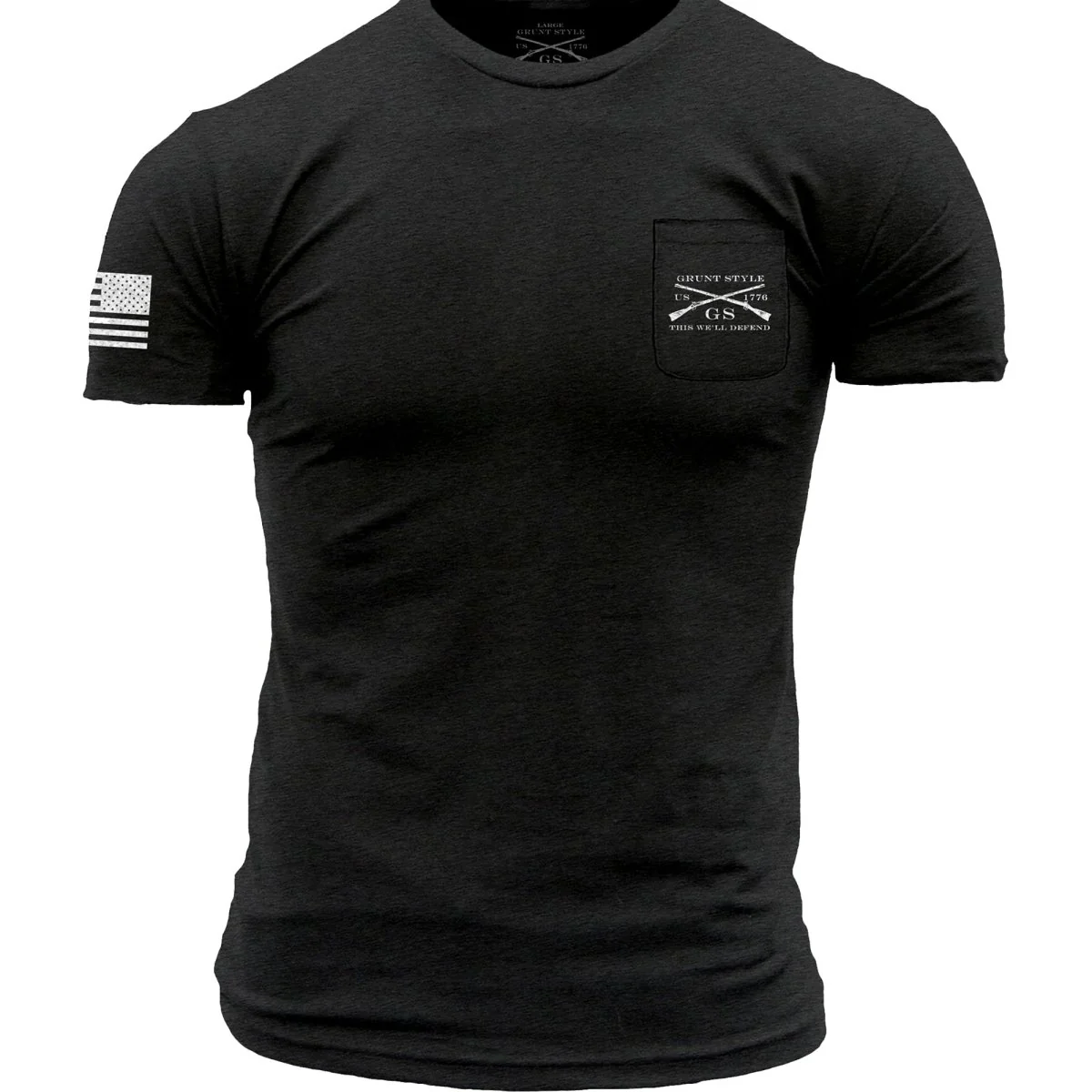 Grunt Style One Generation Away Pocket T-Shirt - Black Heather - Image 2