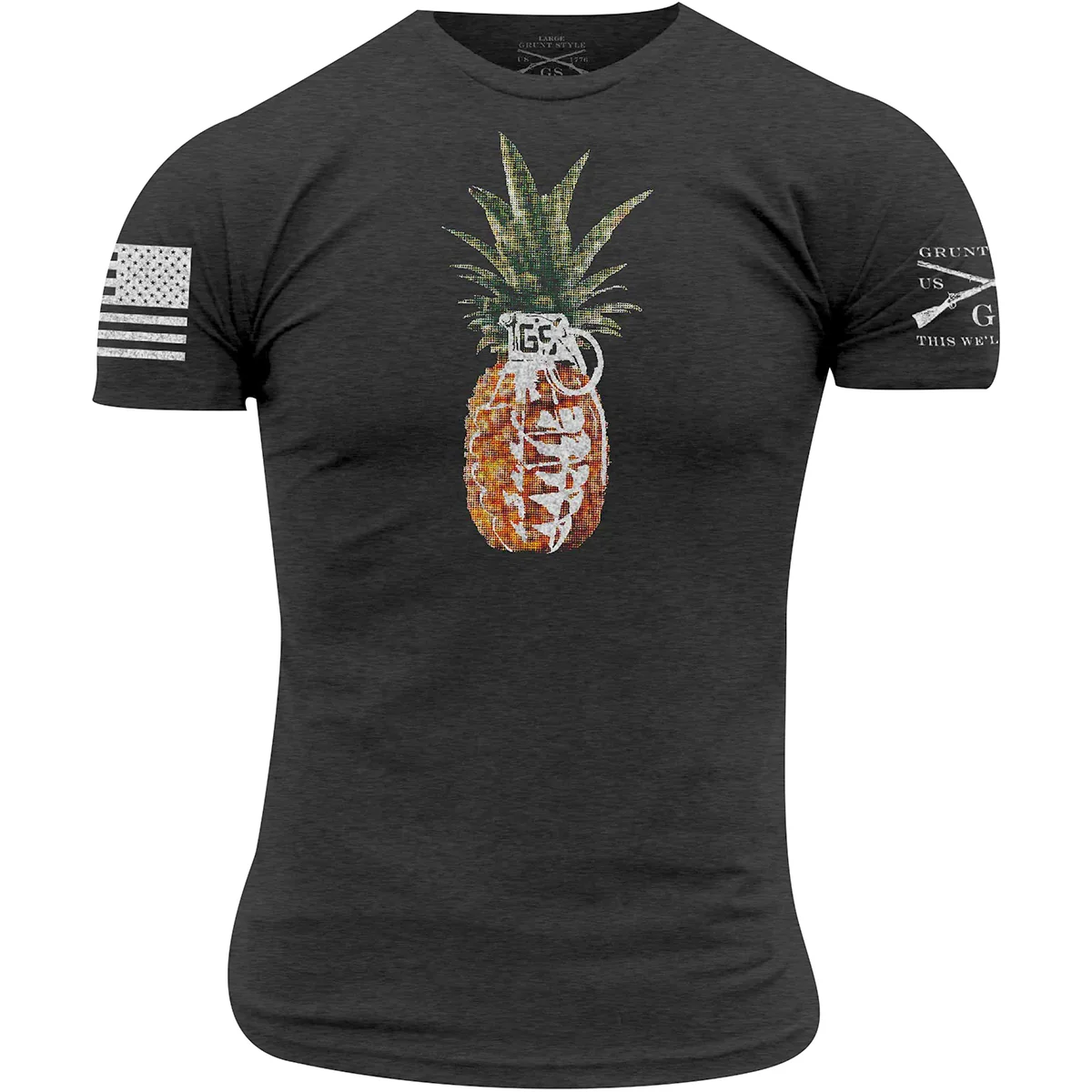 Grunt Style Pineapple Grenade T-Shirt - 3XL - Heather Black