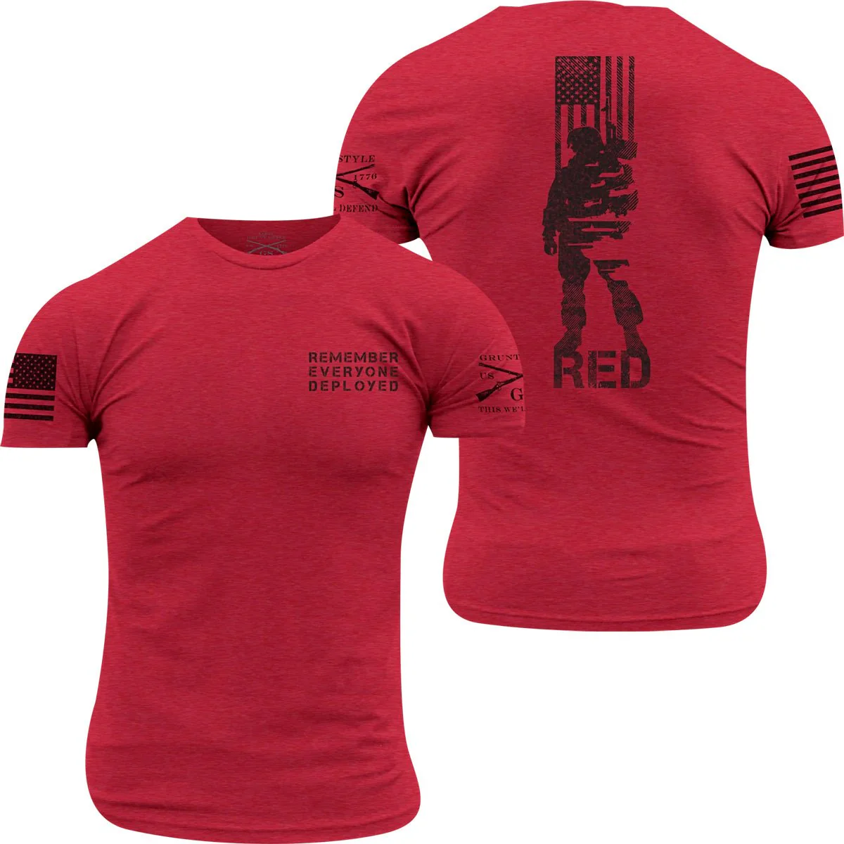 Grunt Style R.E.D. All Forces T-Shirt - Red