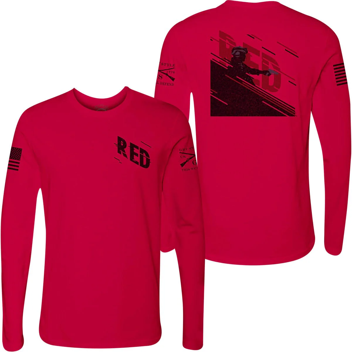 Grunt Style R.E.D. Movement Long Sleeve T-Shirt - Red