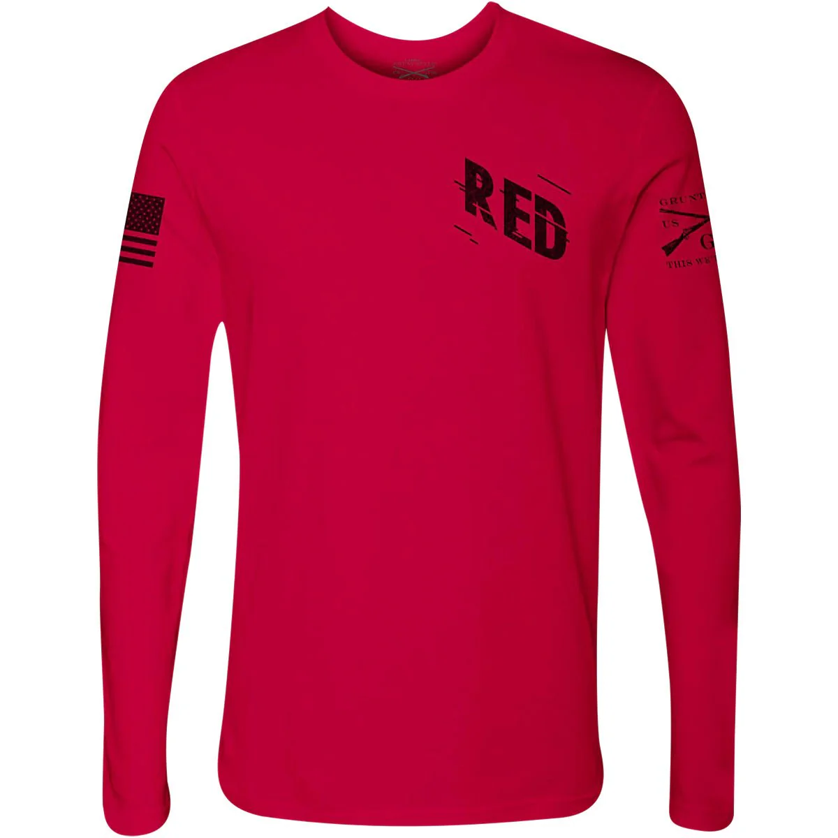 Grunt Style R.E.D. Movement Long Sleeve T-Shirt - Red - Image 2