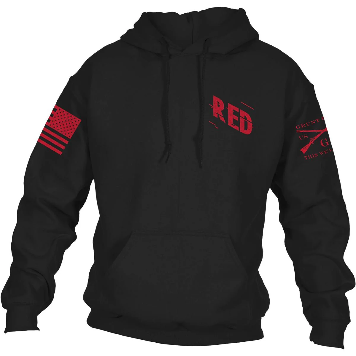 Grunt Style R.E.D. Movement Pullover Hoodie - Black - Image 2