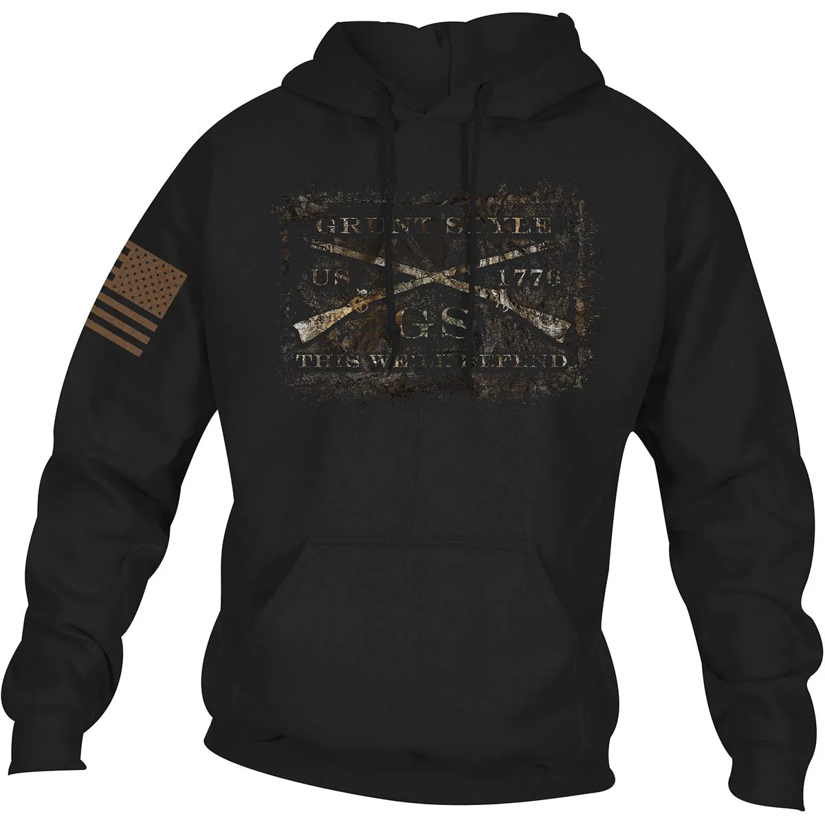 Grunt Style Realtree Edge Full Grunt Style Logo Pullover Hoodie - Black