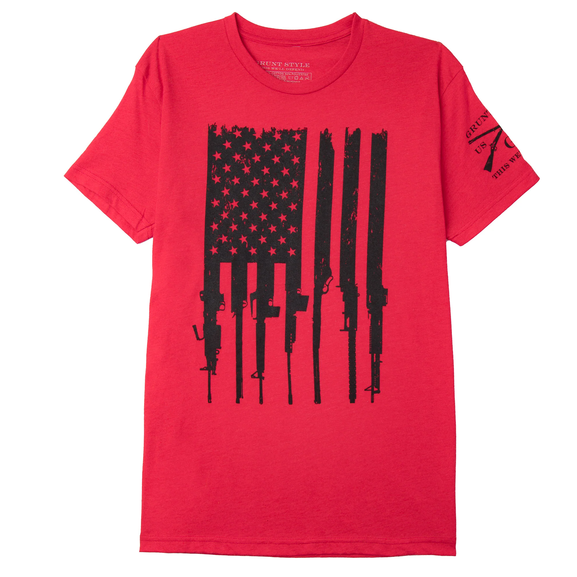 Grunt Style Rifle Flag Crewneck T-Shirt - Image 3