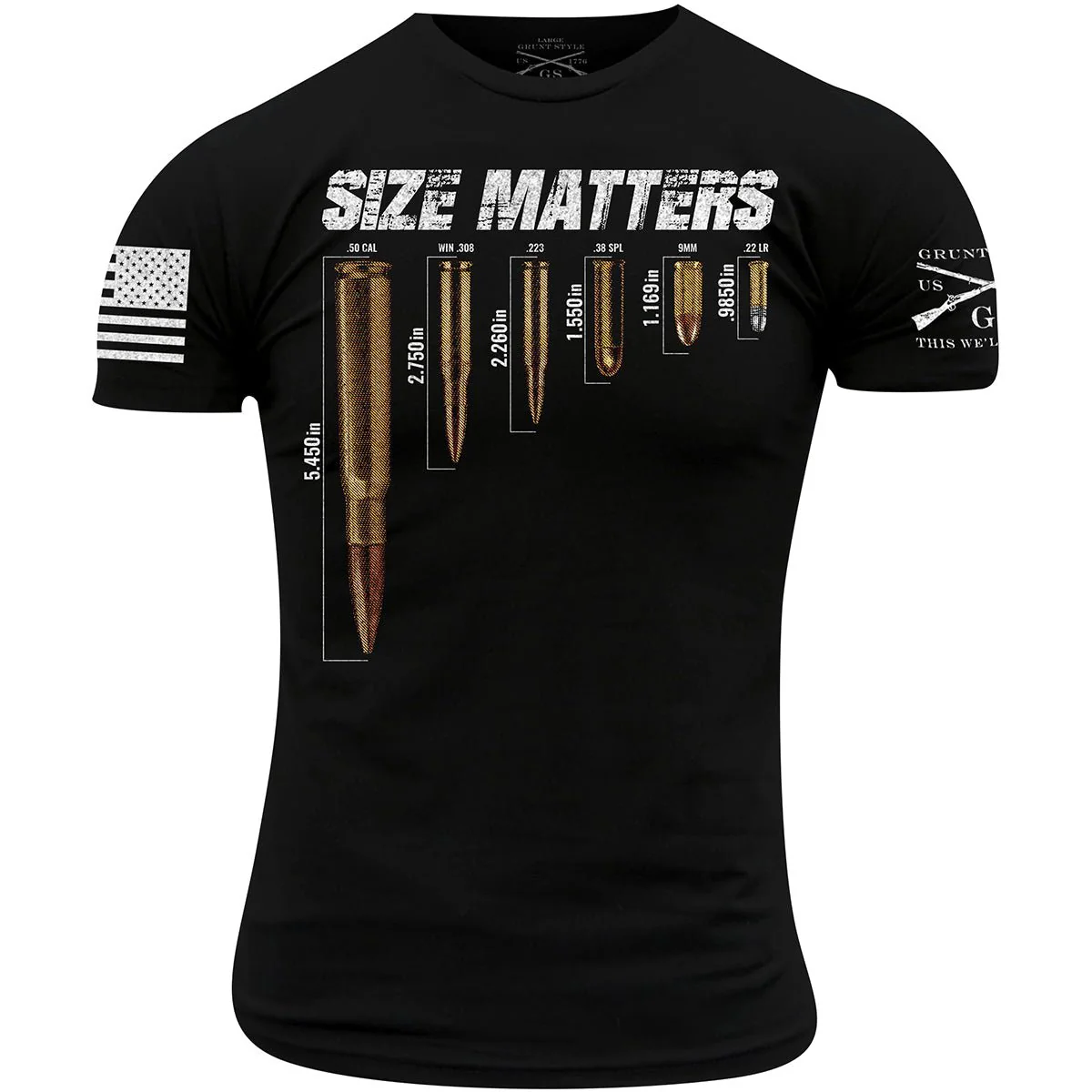 Grunt Style Size Matters Crewneck T-Shirt - Black