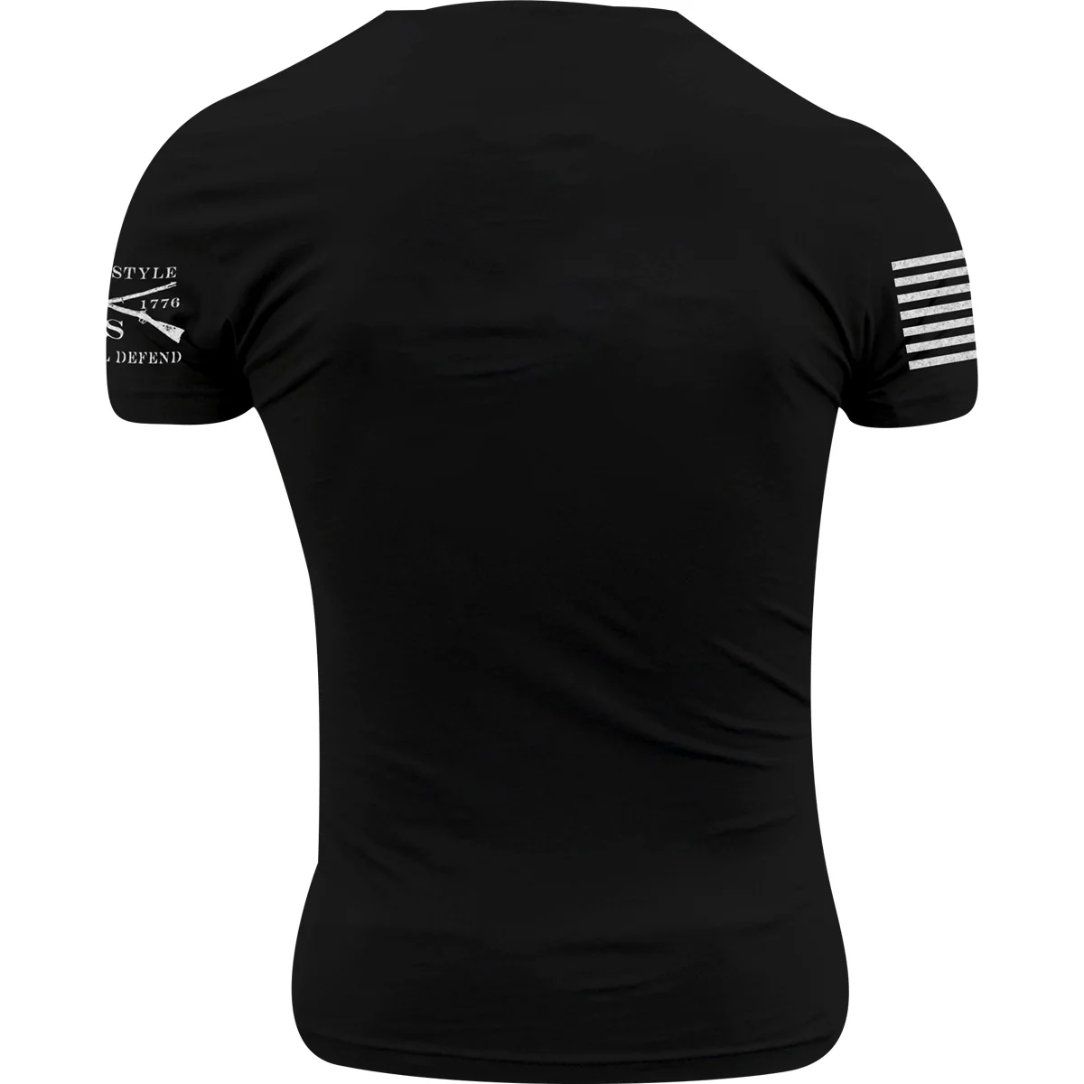 Grunt Style Skull and Bones Flag T-Shirt - Black - Image 2