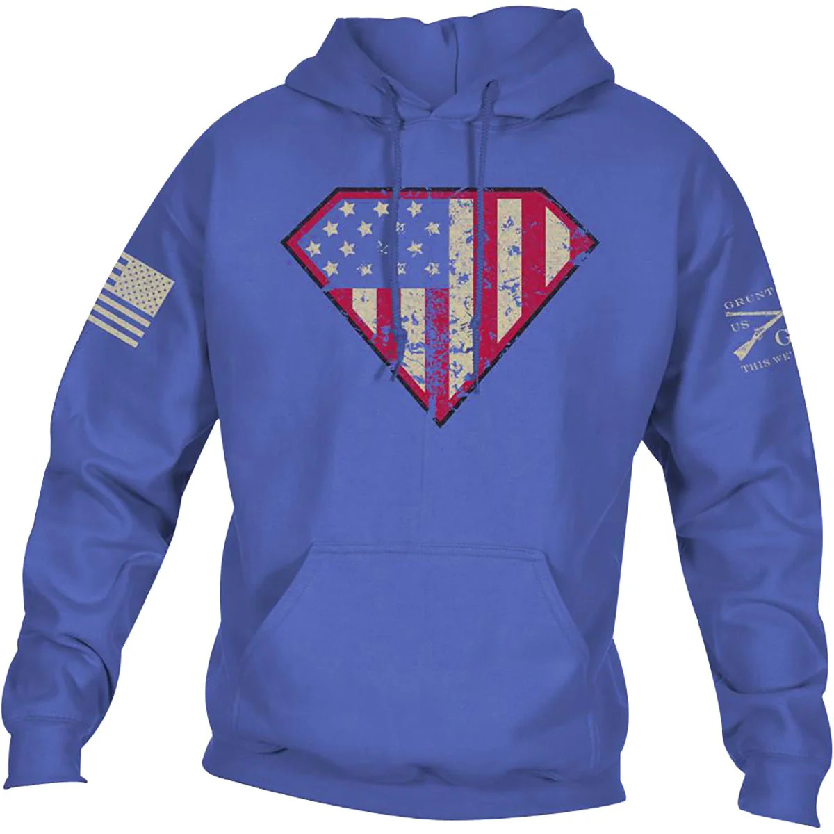 Grunt Style Super Patriot Pullover Hoodie - Blue