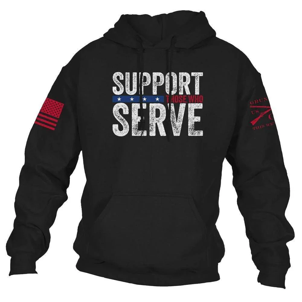 Grunt Style Support Those Who Serve Pullover Hoodie - Black
