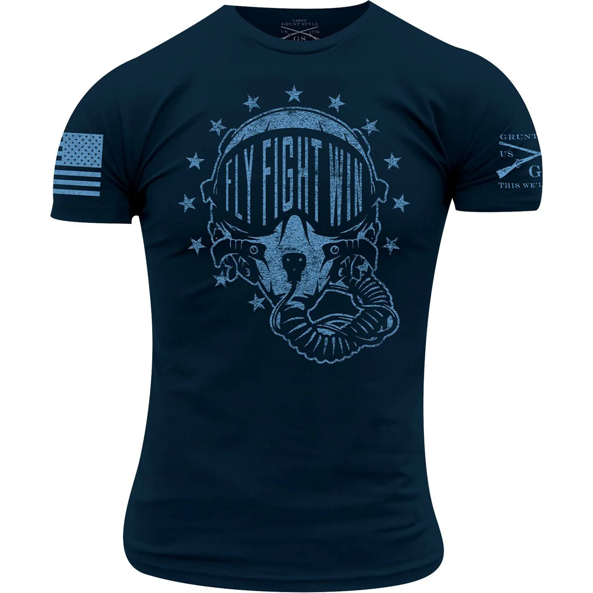 Grunt Style USAF - Fly, Fight, Win T-Shirt - Midnight Navy - Image 2