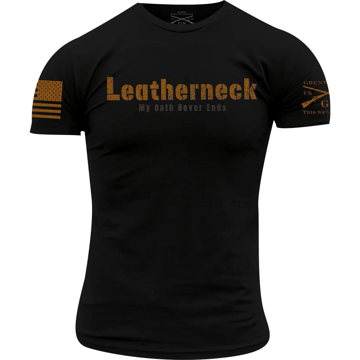 Grunt Style USMC - My Oath Never Ends T-Shirt - Black - Image 2