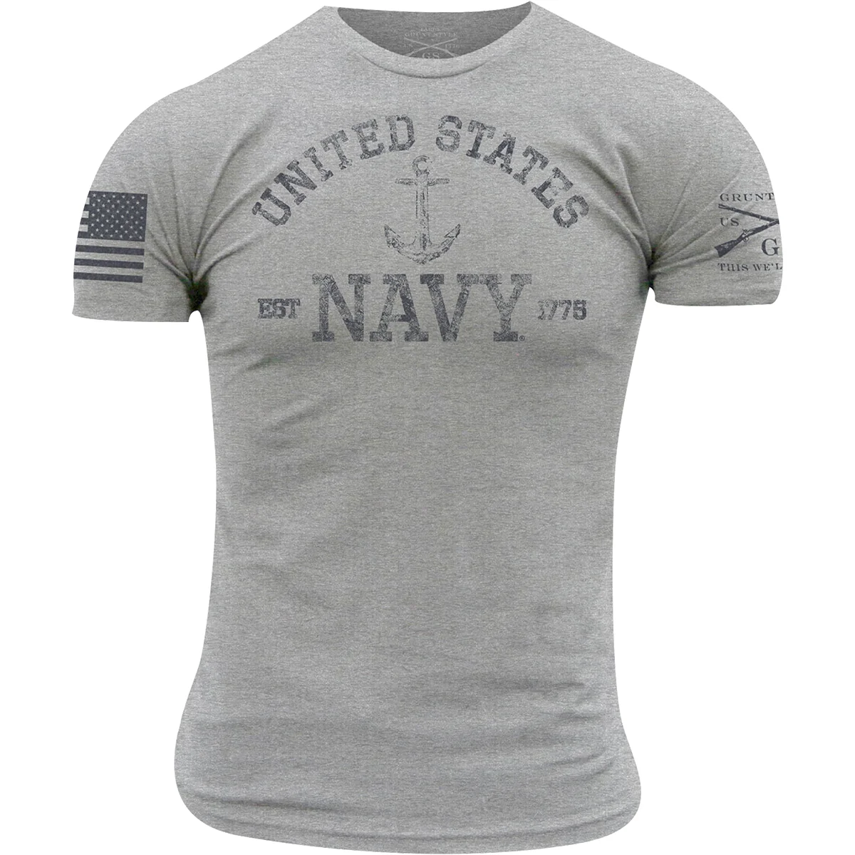 Grunt Style USN - Est. 1775 T-Shirt - Athletic Heather - Image 2