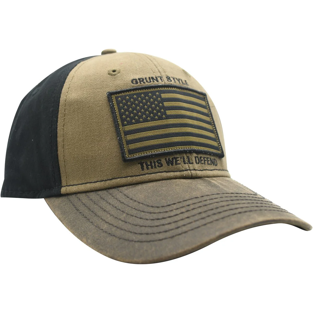 Grunt Style Veteran Flag Hat - Brown