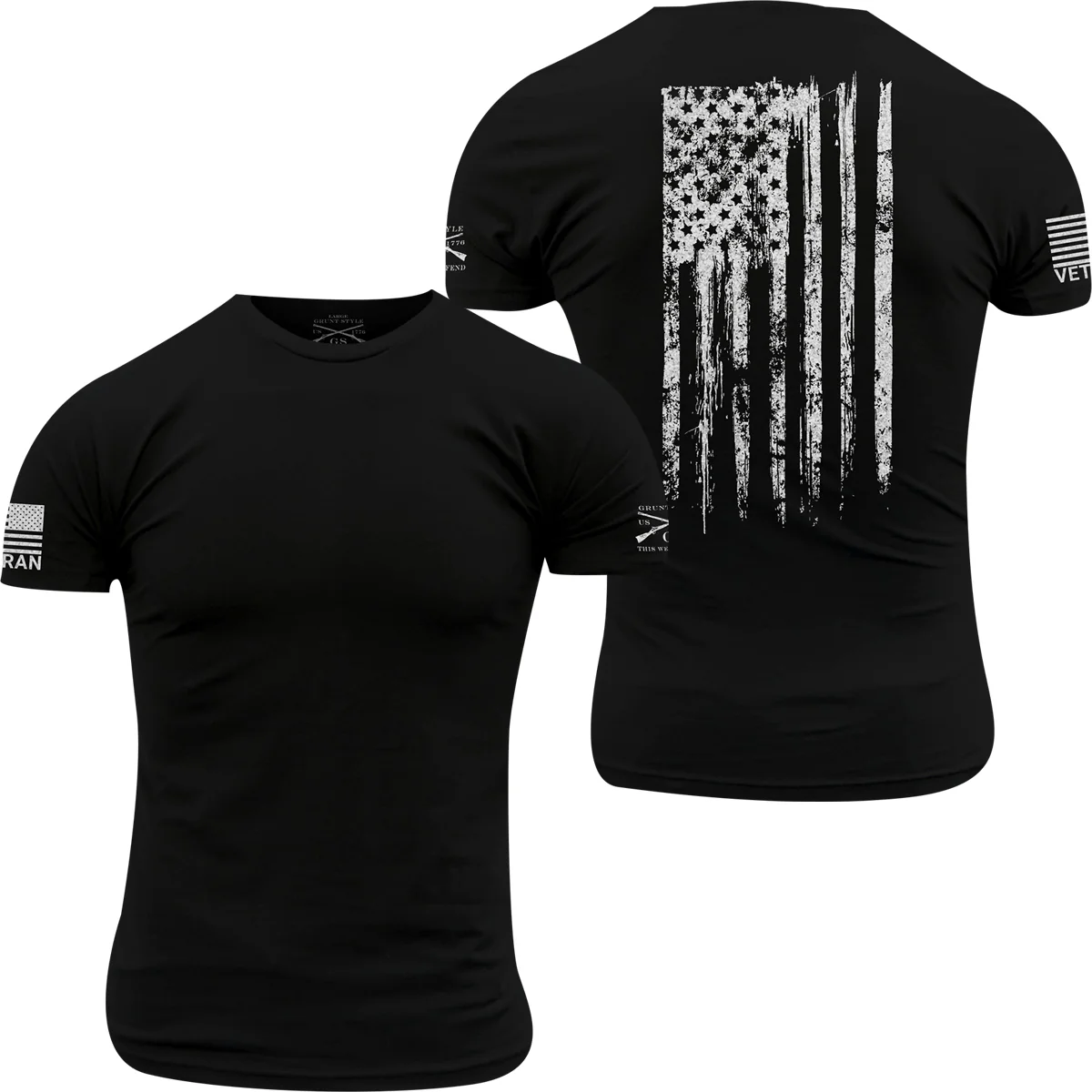 Grunt Style Veteran Flag T-Shirt - Black