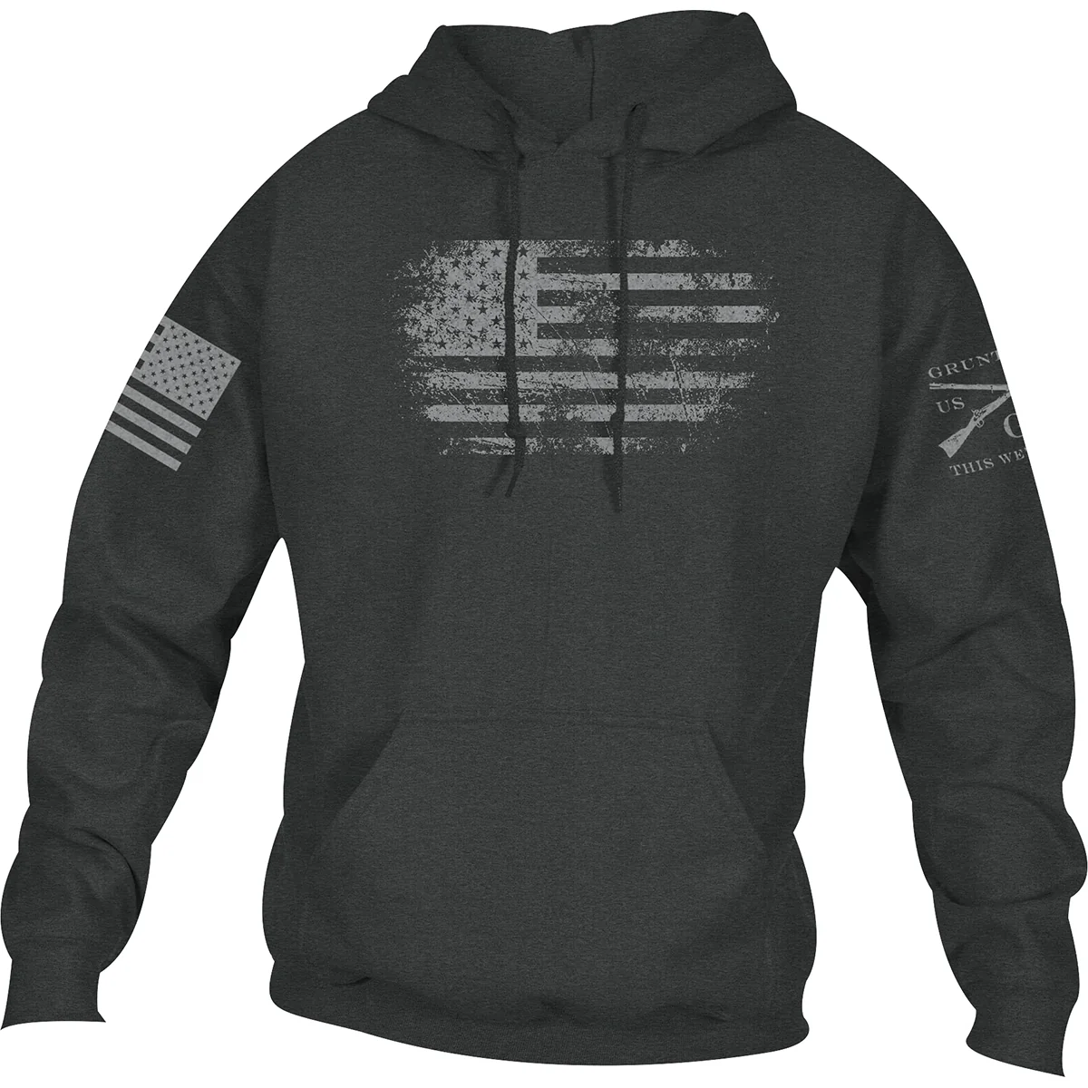 Grunt Style Vintage American Pullover Hoodie - Dark Heather