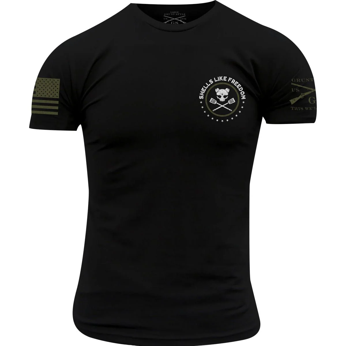 Grunt Style Whiskey Bacon Freedom T-Shirt - Black - Image 2
