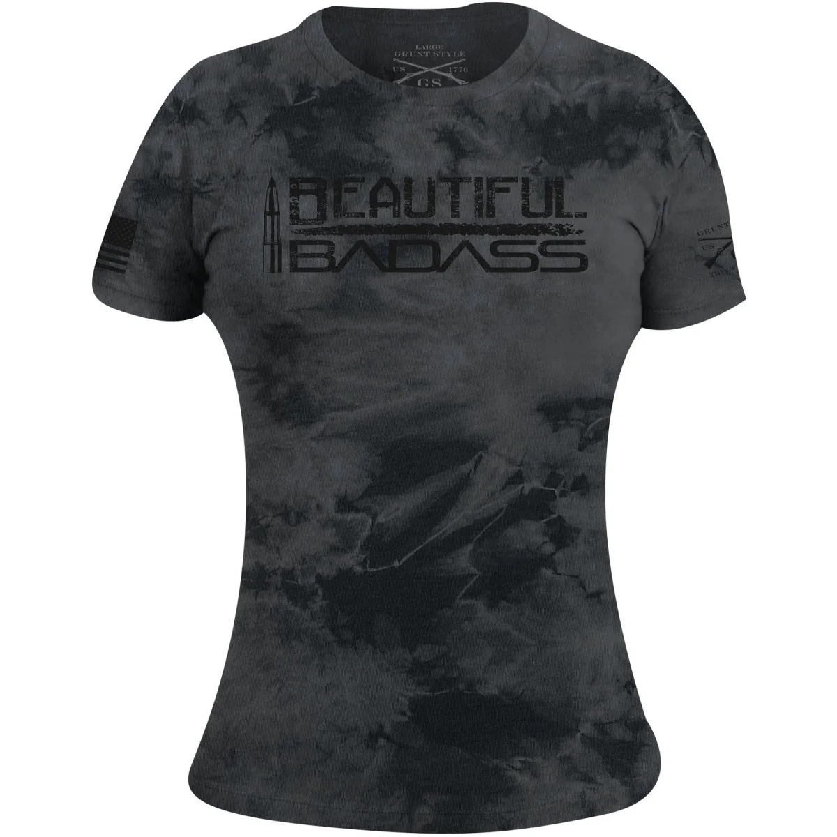 Grunt Style Women's Beautiful Badass T-Shirt - Black Wash