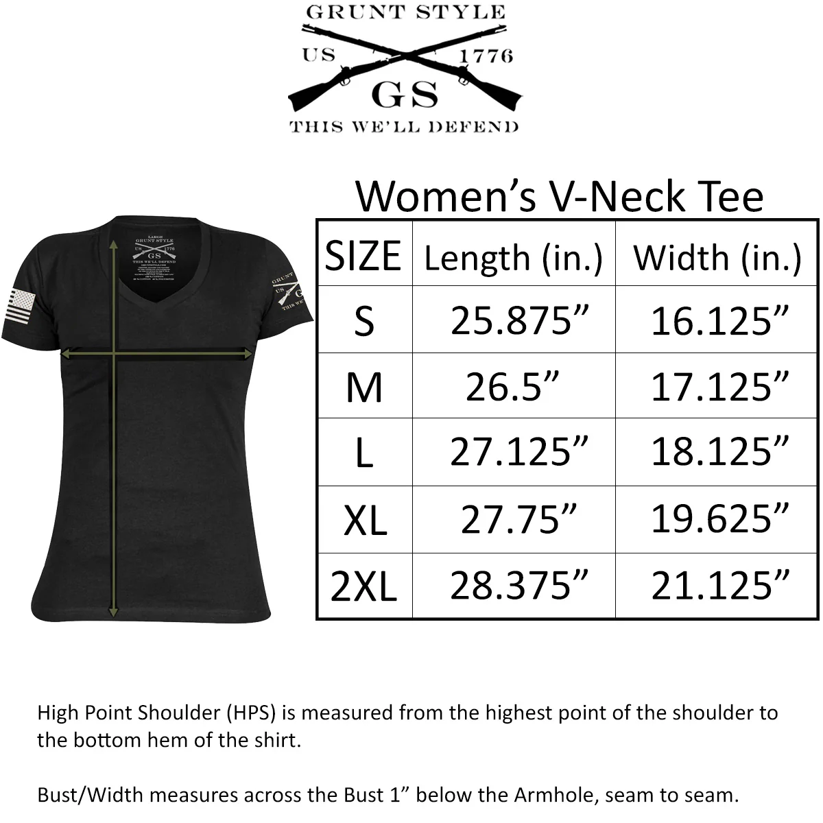 Grunt Style Women's Full Color Flag Basic V-Neck T-Shirt - Black - Image 3