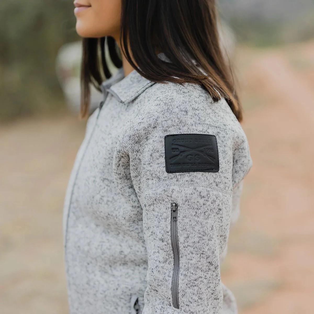 Grunt Style Women's Full Zip Sweater Jacket - Heather Gray - Image 4