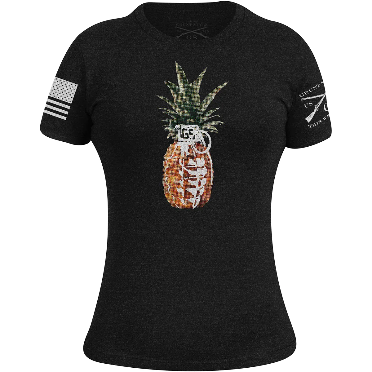 Grunt Style Women's Pineapple Grenade T-Shirt - Black
