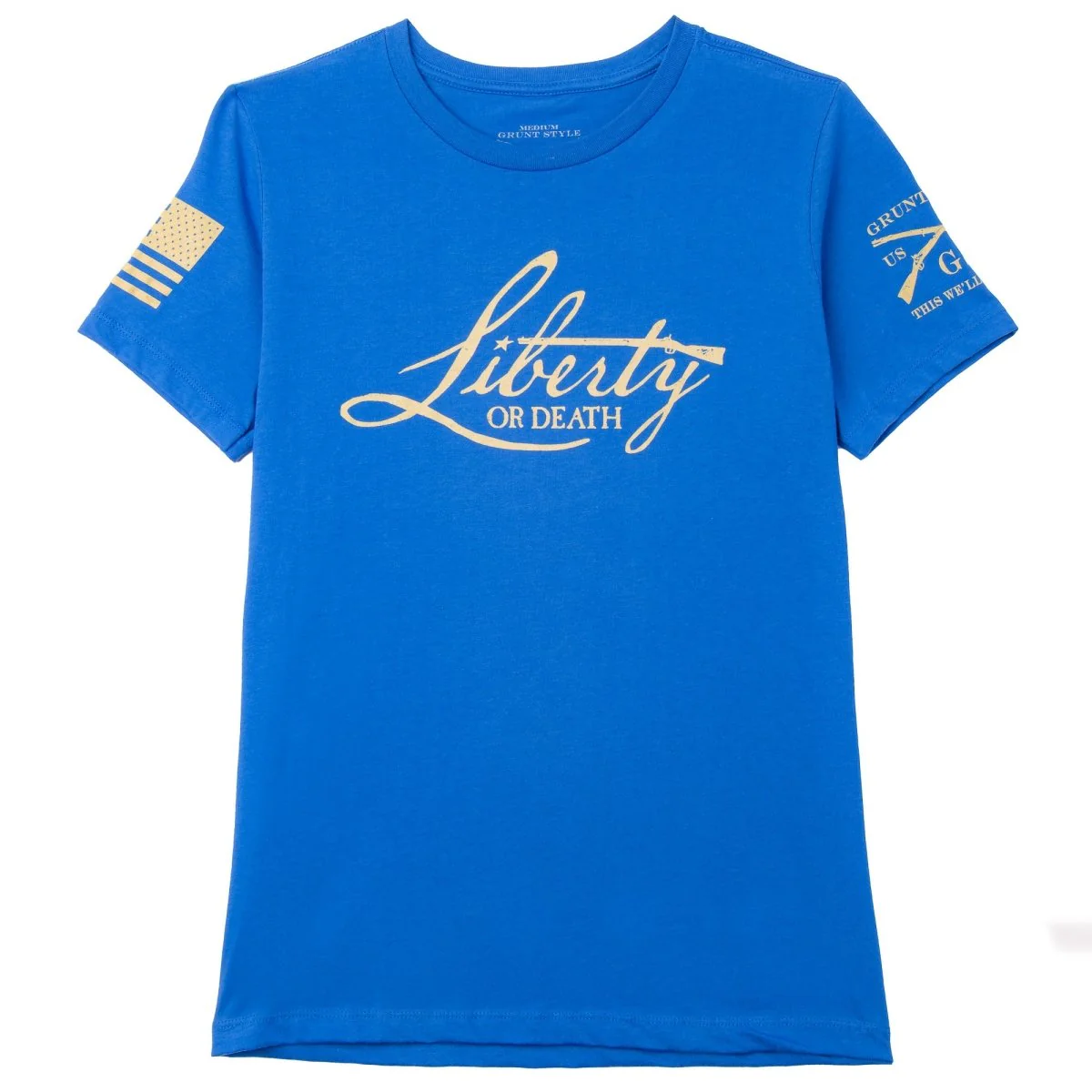 Grunt Style Women's Relaxed Fit Liberty Or Death 2.0 T-Shirt - Royal Blue