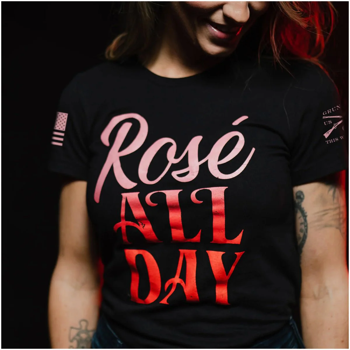 Grunt Style Women's Rosé All Day T-Shirt - Black - Image 3