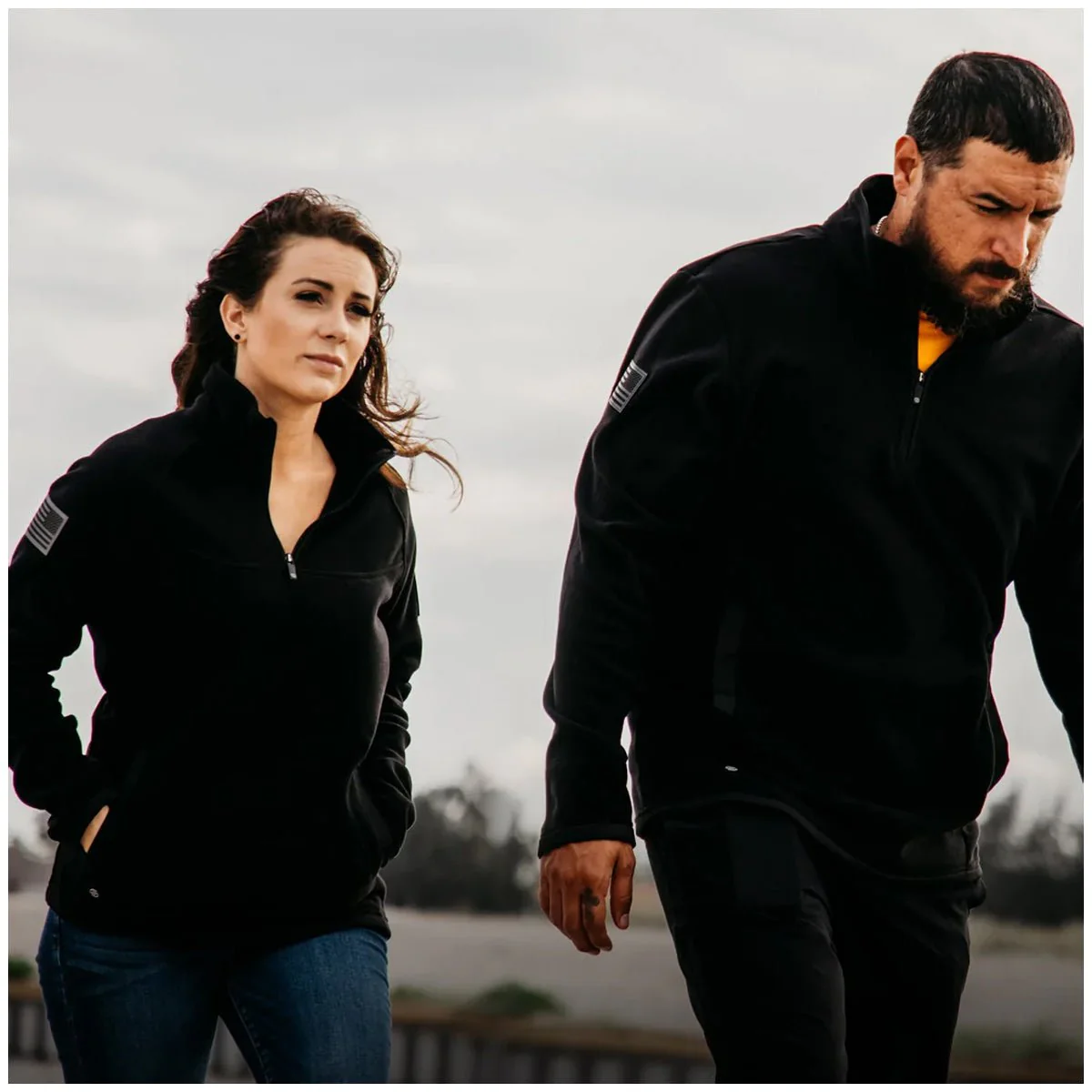 Grunt Style Women's Tech Quarter Zip Fleece Jacket - Black - Image 5