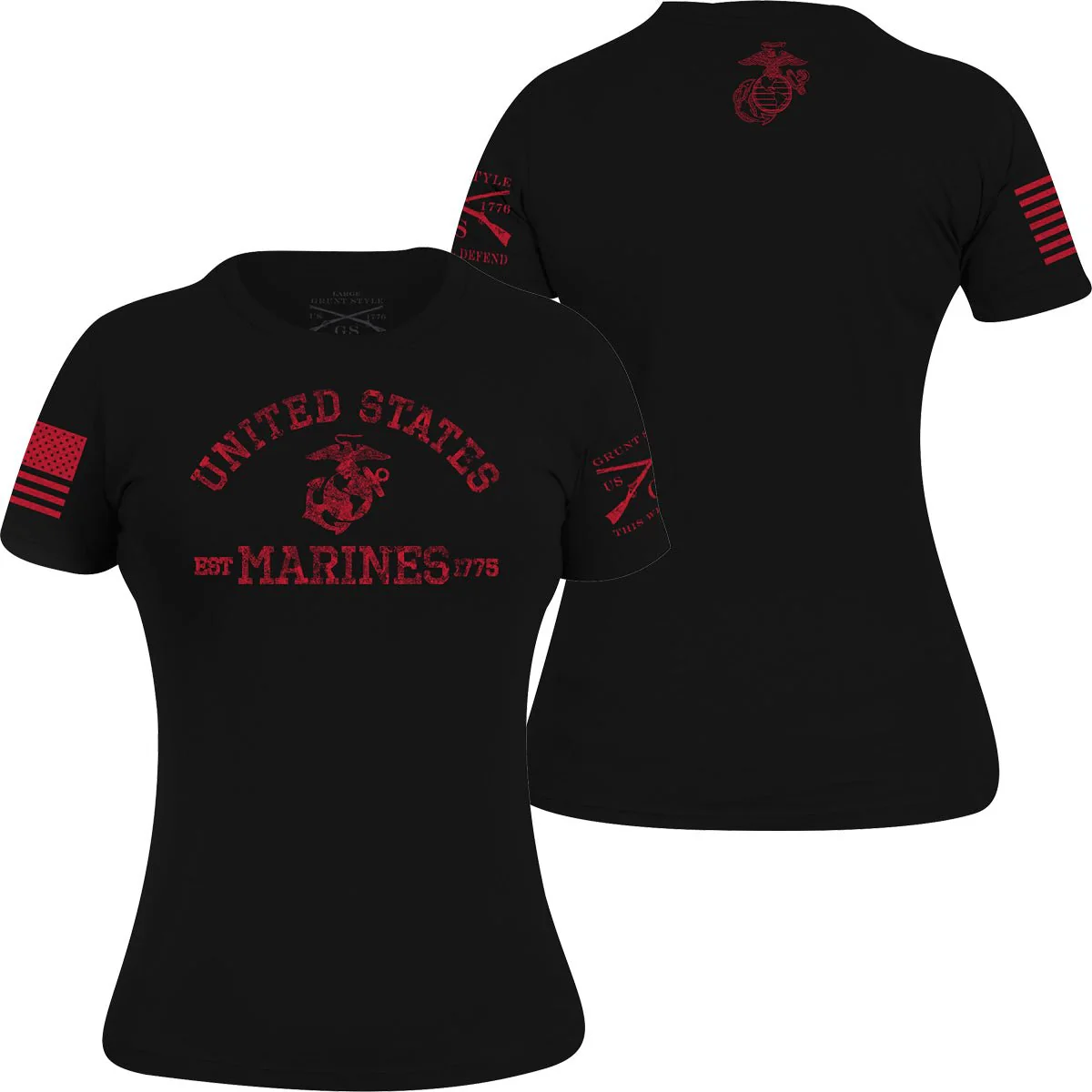 Grunt Style Women's USMC - Est. 1775 T-Shirt - Black