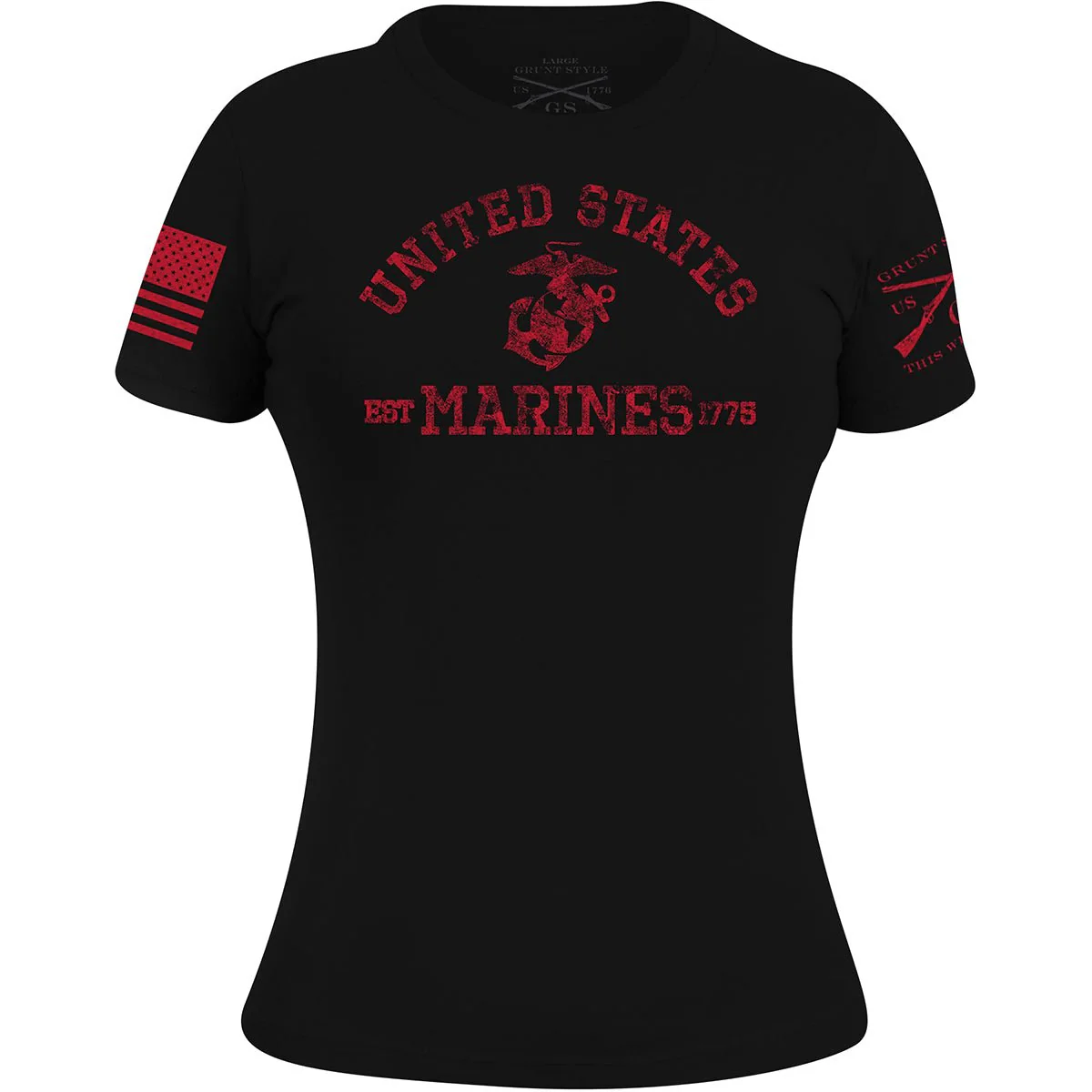 Grunt Style Women's USMC - Est. 1775 T-Shirt - Black - Image 2