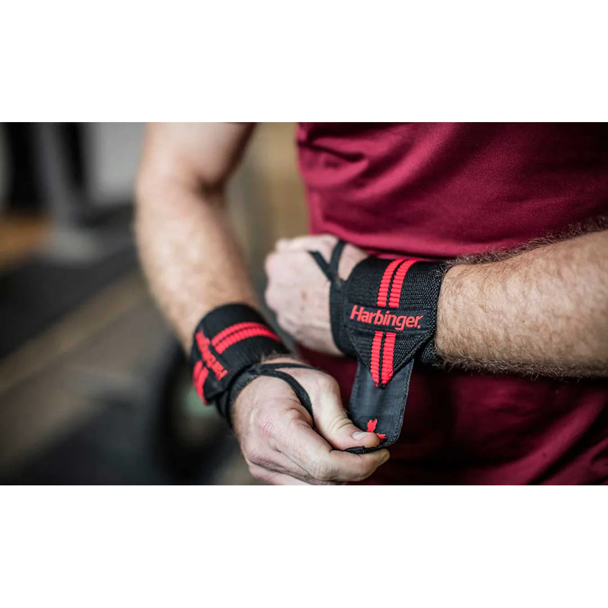 Harbinger 18" Red Line Weight Lifting Wrist Wraps - Image 3
