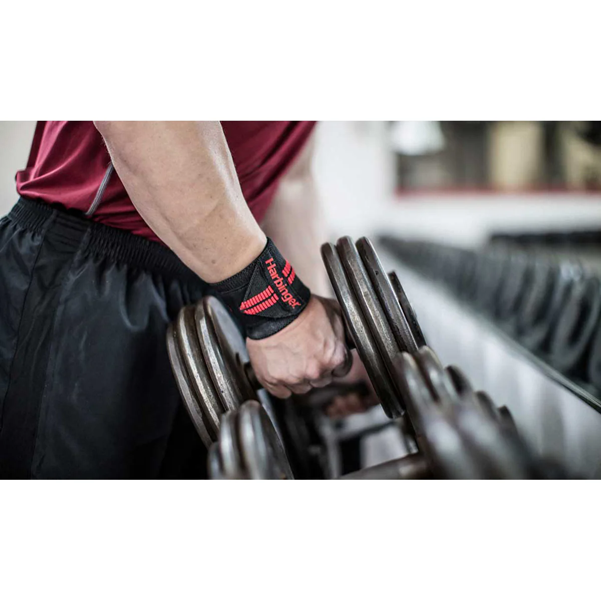 Harbinger 18" Red Line Weight Lifting Wrist Wraps - Image 4