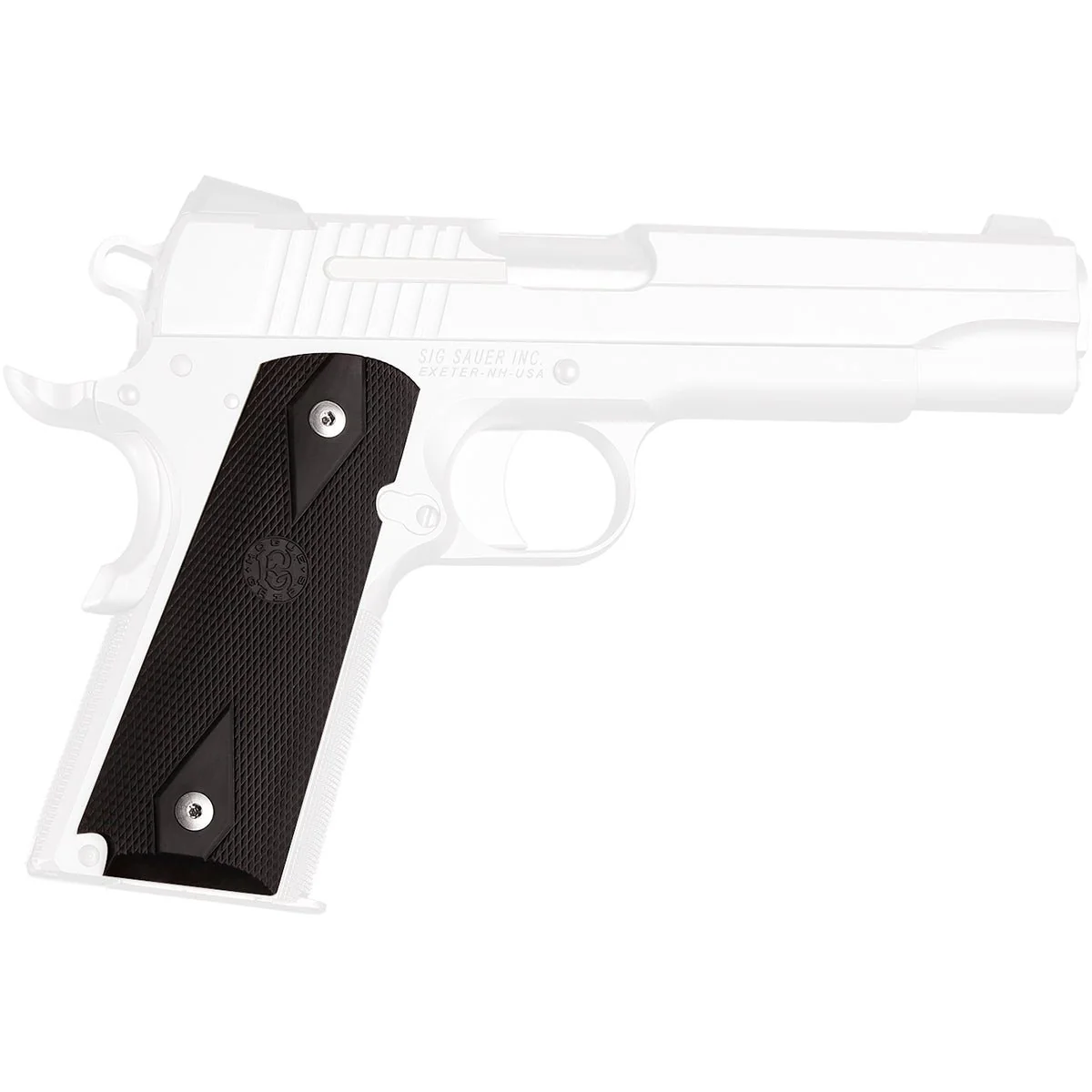 Hogue 1911 Government Model Checkered Over Molded Rubber Grip Panels - Image 2