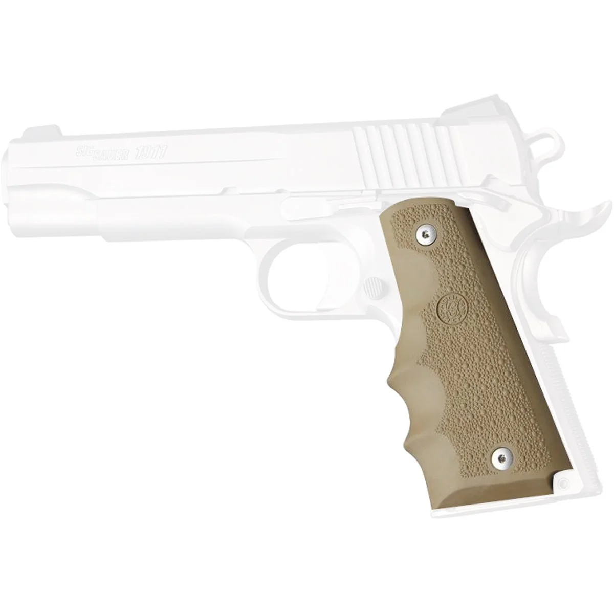 Hogue 1911 Government Model Cobblestone OverMolded Rubber Grip w/ Finger Grooves - Image 5