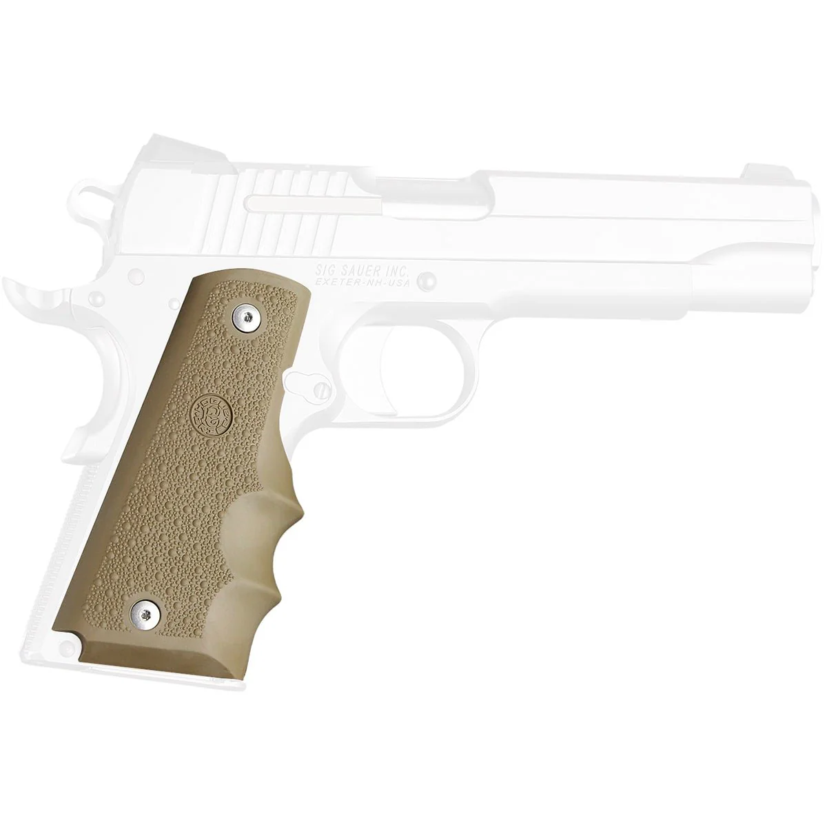 Hogue 1911 Government Model Cobblestone OverMolded Rubber Grip w/ Finger Grooves - Image 6