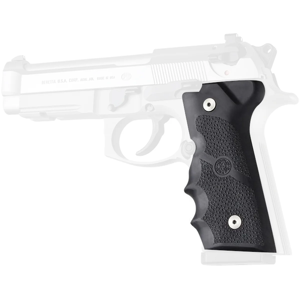 Hogue Beretta 92 M9A3/Vertec OverMolded Rubber Grip - Black