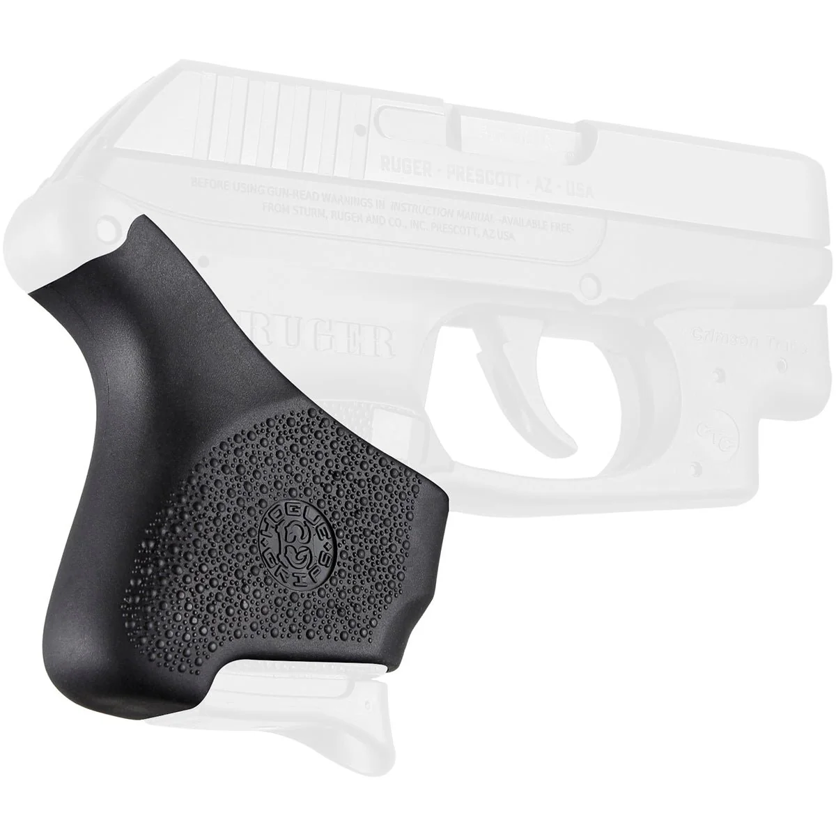 Hogue Ruger LCP .380 with Crimson Trace Button Grip HandALL Hybrid Grip Sleeve - Image 2