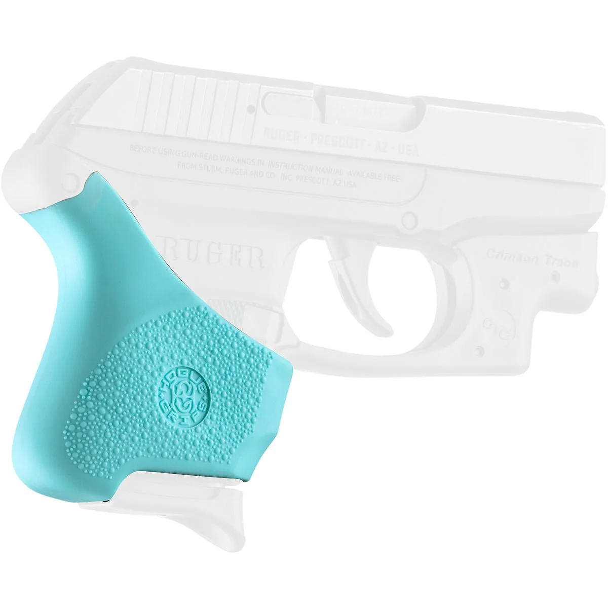 Hogue Ruger LCP .380 with Crimson Trace Button Grip HandALL Hybrid Grip Sleeve - Image 4