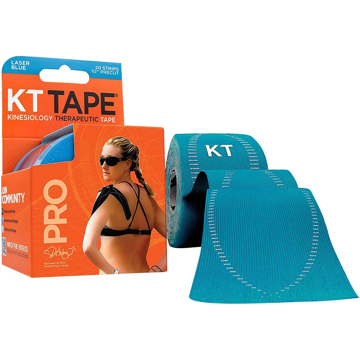 KT Tape Pro 10" Precut Kinesiology Therapeutic Elastic Sports Roll - 20 Strips - Image 5