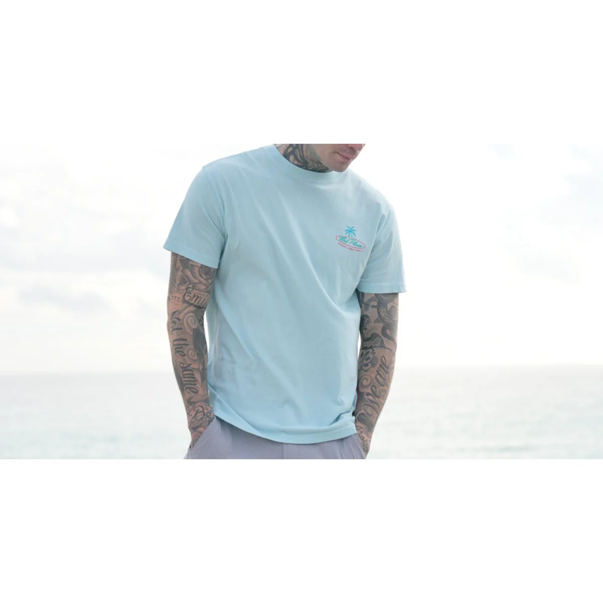 Mad Pelican Ocean Vibes Surfer Perfection Graphic T-Shirt - Crystal Blue - Image 3
