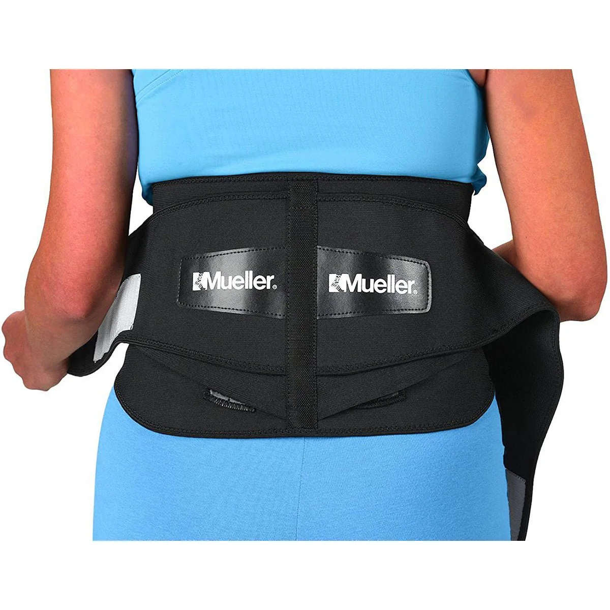 Mueller Adjustable Back Brace with Lumbar Pad - Regular - Black - Image 2