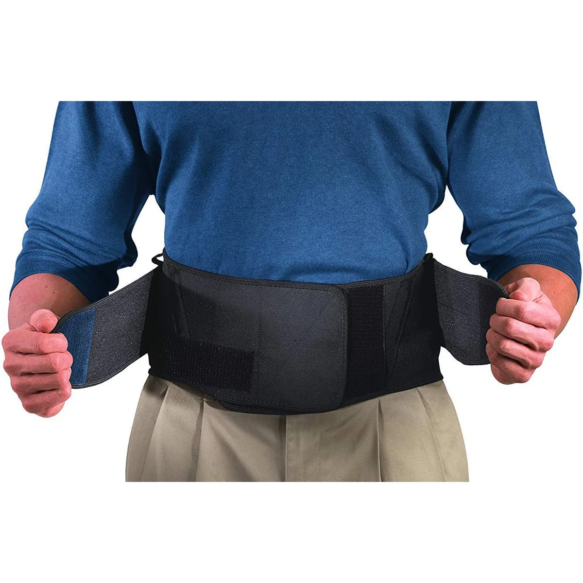 Mueller Adjustable Back Brace with Lumbar Pad - Regular - Black - Image 3