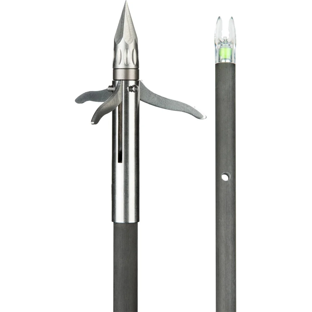 Muzzy Bowfishing Lighted Carbon Composite Fish Arrow w/Iron Barb 3-Blade & Slide