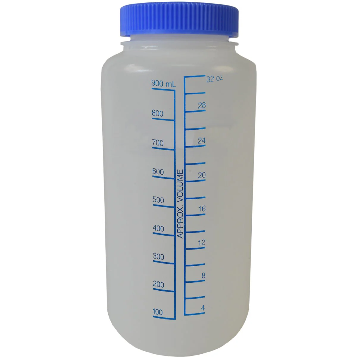 Nalgene HDPE Plastic Wide Mouth Storage Bottle - Clear/Blue - Image 3