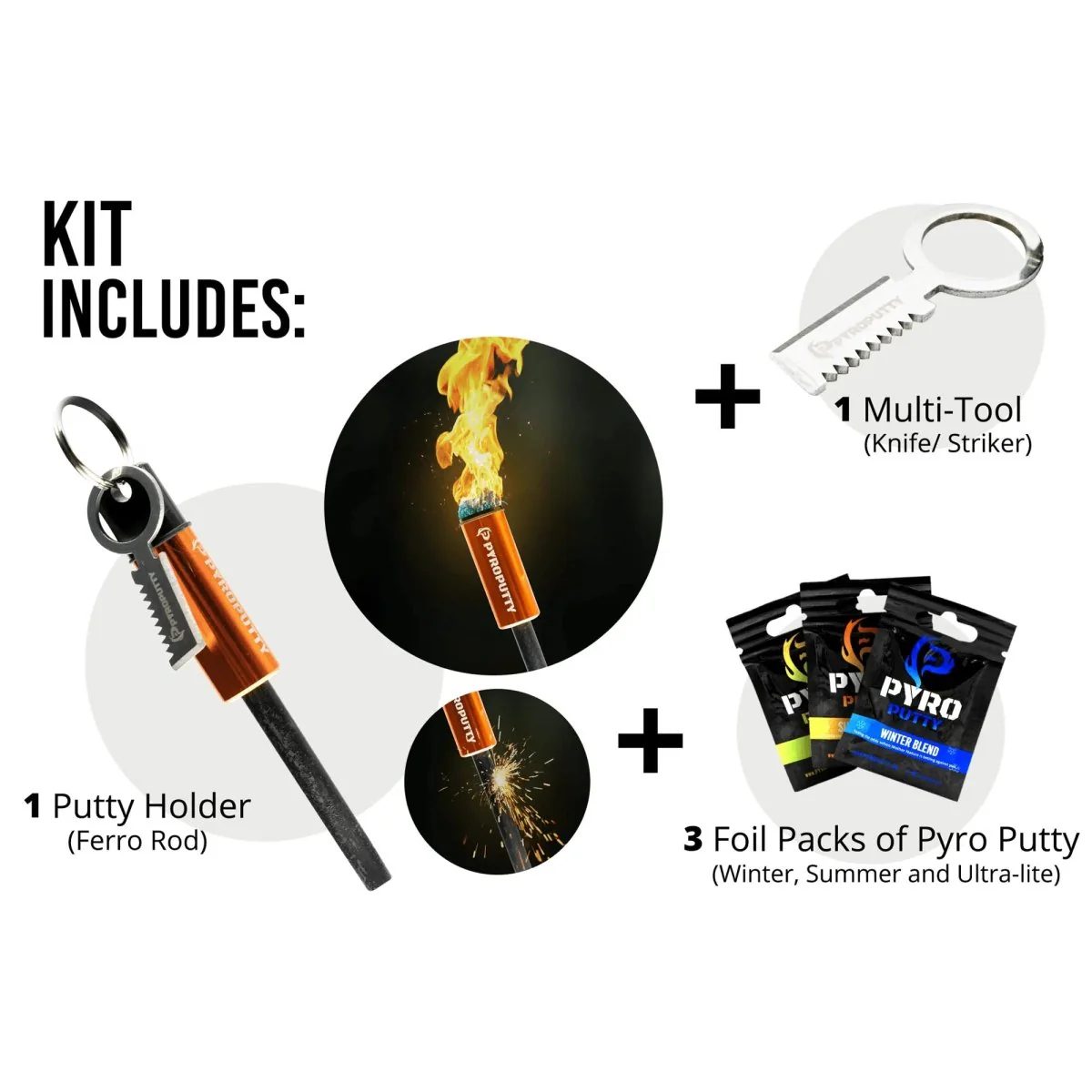 NEW Pyro Putty - Mini Mega Inferno Ferro Rod - Orange - Image 4
