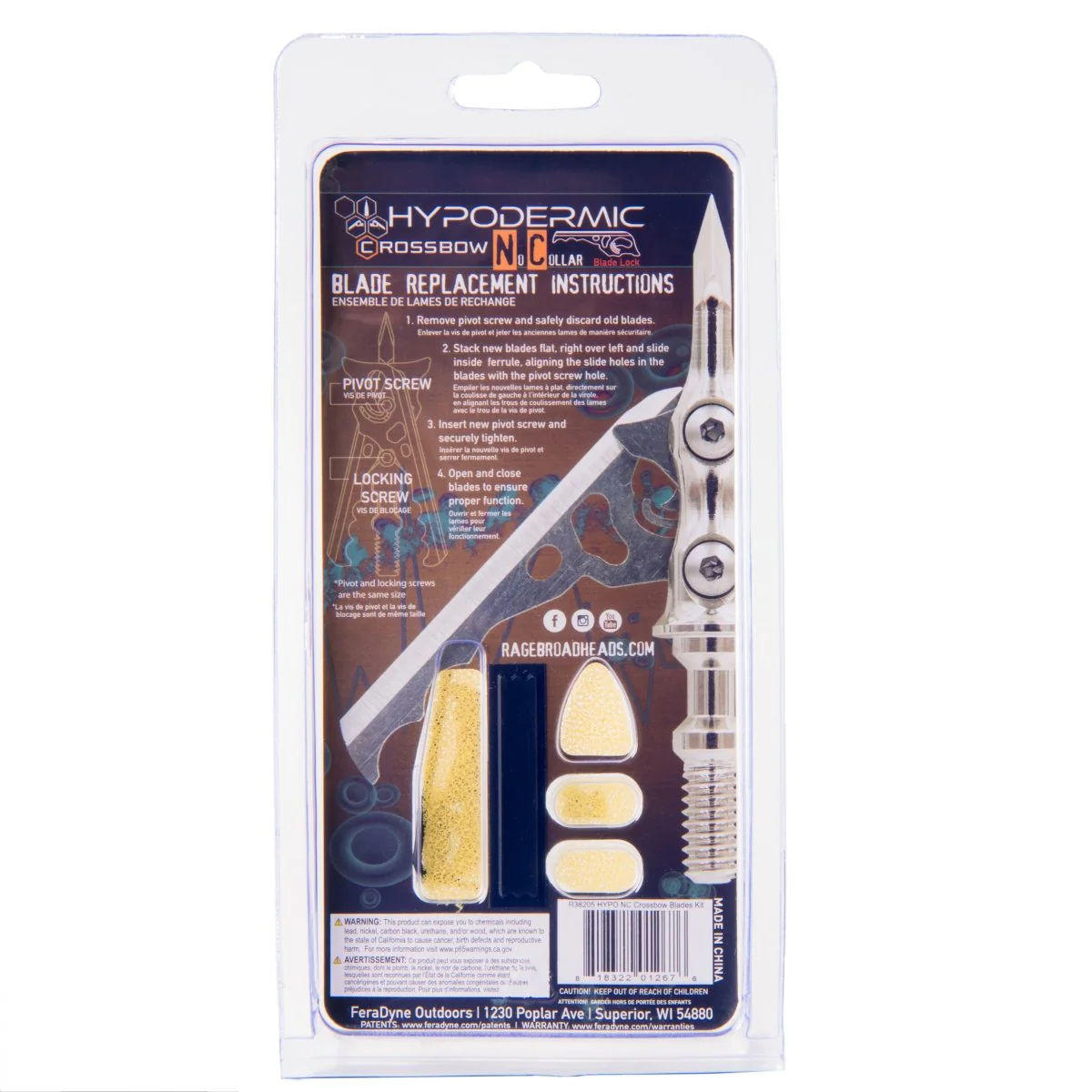 Rage Replacement Blades for Hypodermic NC Crossbow Broadhead 3-Pack - Image 4
