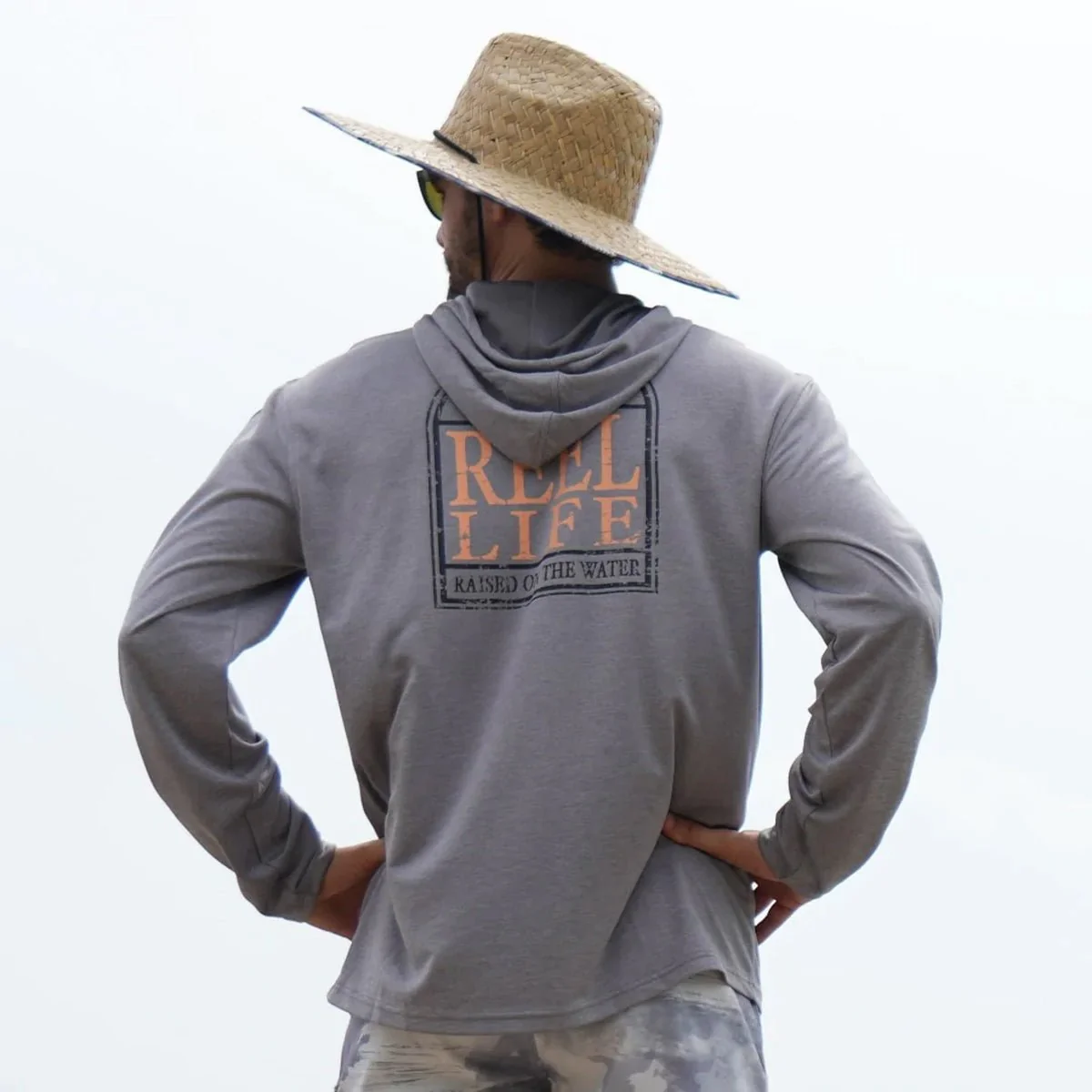 Reel Life Destin Heathered Pullover Hoodie - Silver Filigree - Image 4
