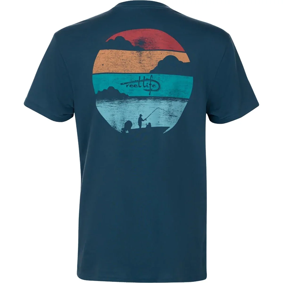 Reel Life Neptune Ocean Washed Early On The Water T-Shirt - Real Teal - Image 3